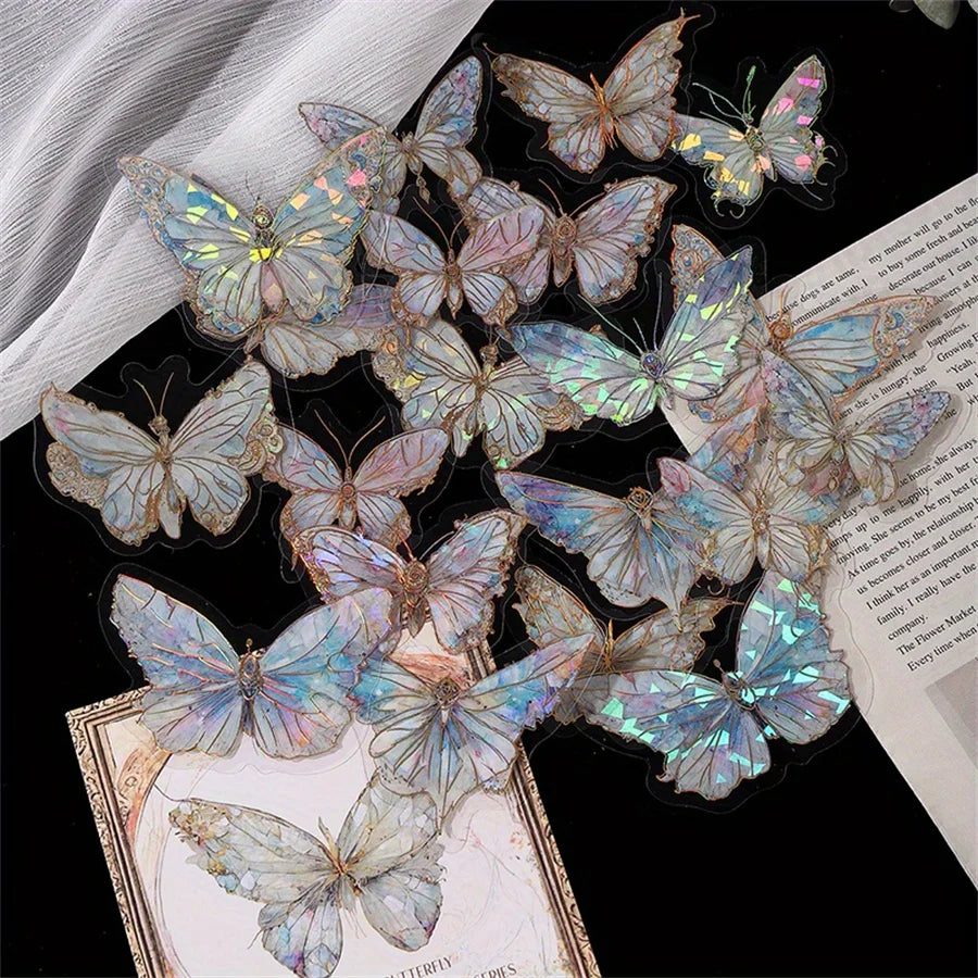 20pcs Butterfly Pattern Sticker, Creative Multi-Purpose Decorative Sticker For Hand Account Decoration,School Supplies,Back To School