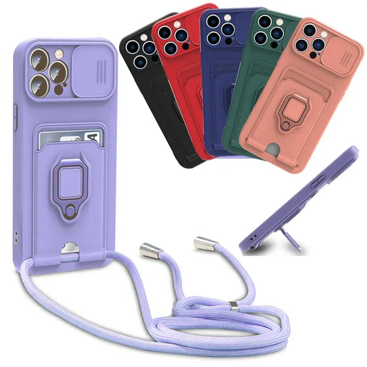Crossbody Lanyard Ring Holder Case for Samsung Galaxy