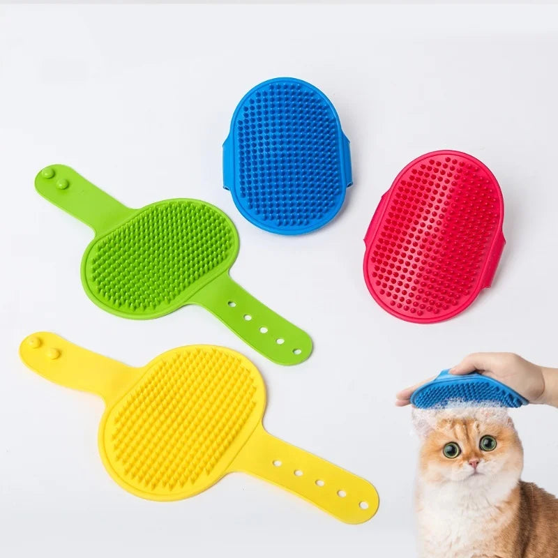 Soft Rubber Pet Bath Brush Comb - Cat Dog Grooming Massage Glove Fur Removal Tool for Cats and Dogs Pet Bathing Supplies