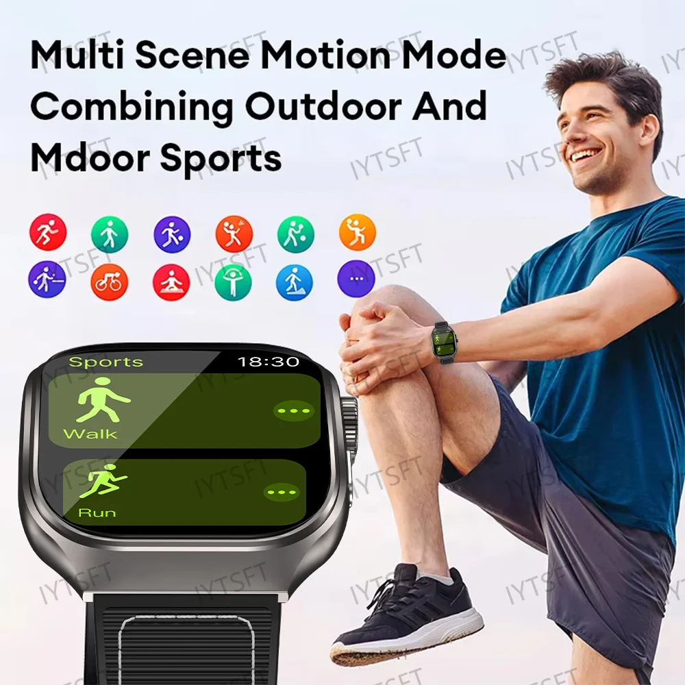 LAXASFIT 2.01 Inch Curved Screen Men's Smart Watch Bluetooth 5.3 HD Call Multiple Sports Modes Woman Watch Gift
