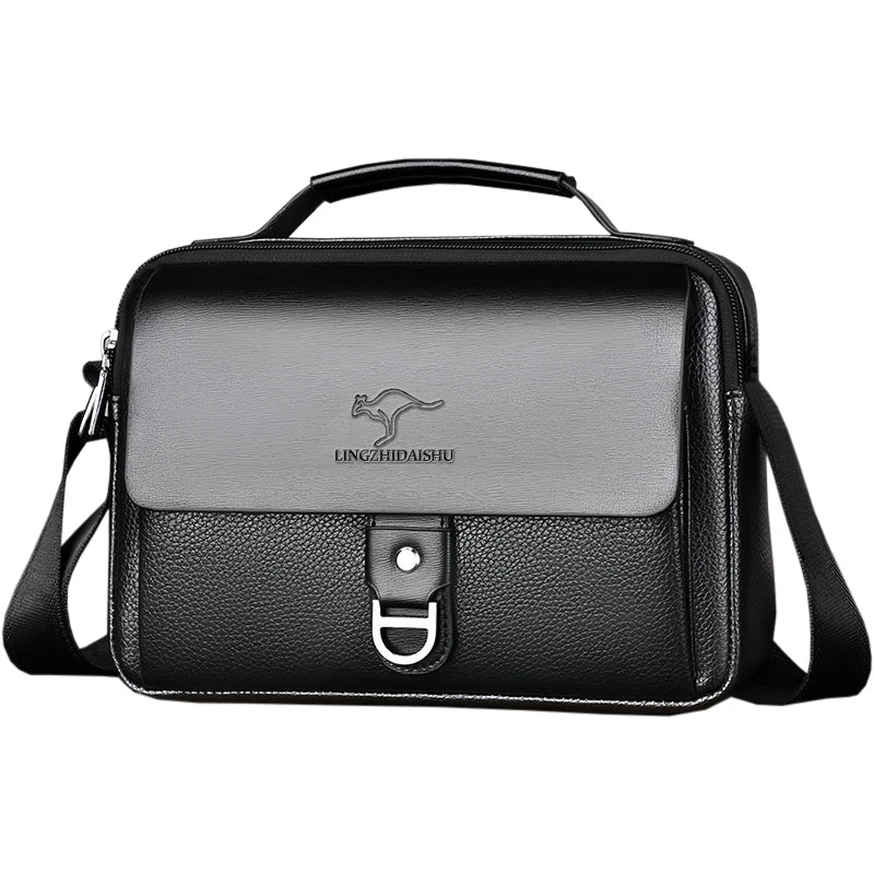 Stylish Men's Leather Shoulder Bag, Casual Crossbody Purse with Adjustable Strap, Perfect for Work, Travel, and Daily Commute