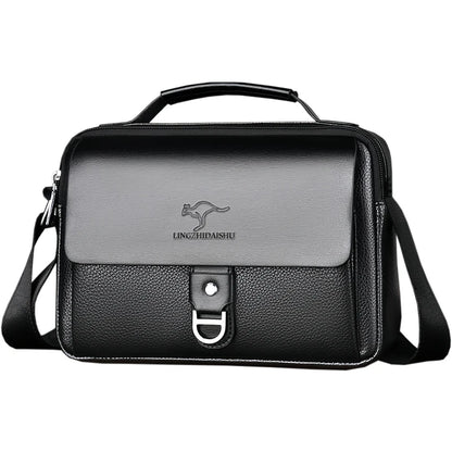 Stylish Men's Leather Shoulder Bag, Casual Crossbody Purse with Adjustable Strap, Perfect for Work, Travel, and Daily Commute