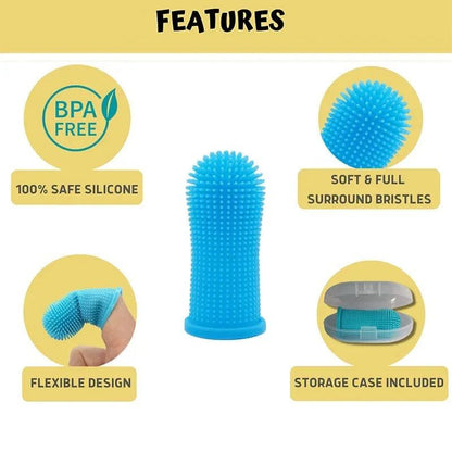 Silicone Finger Toothbrush for Dogs and Cats – 360° Teeth Cleaning
