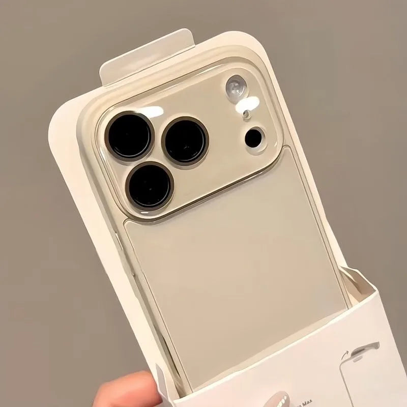 Luxury Camera Protection Phone Case For iPhone 17 16 15 14 13 Pro Max 17Pro 16Pro Tempered Glass Shockproof Hard Back Cover