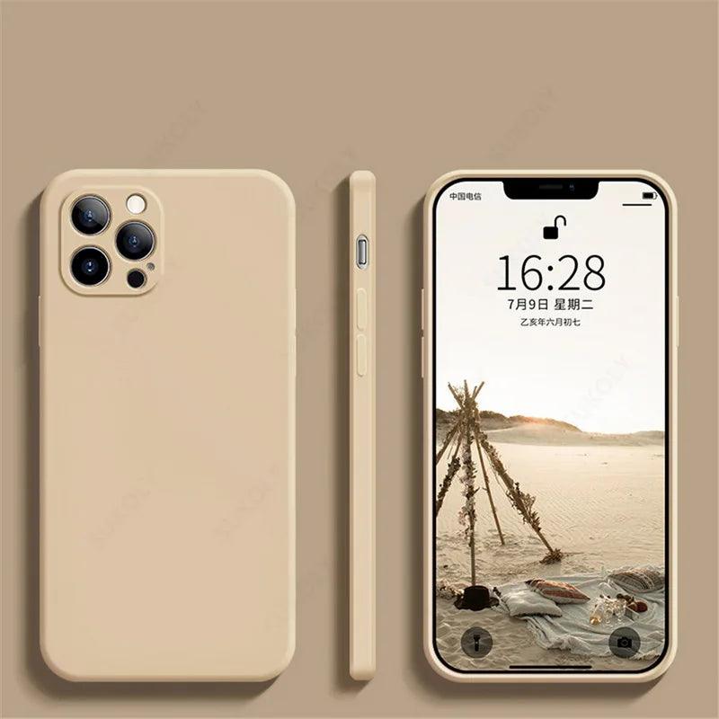 Shockproof Liquid Silicone Case for iPhone Slim TPU Cover