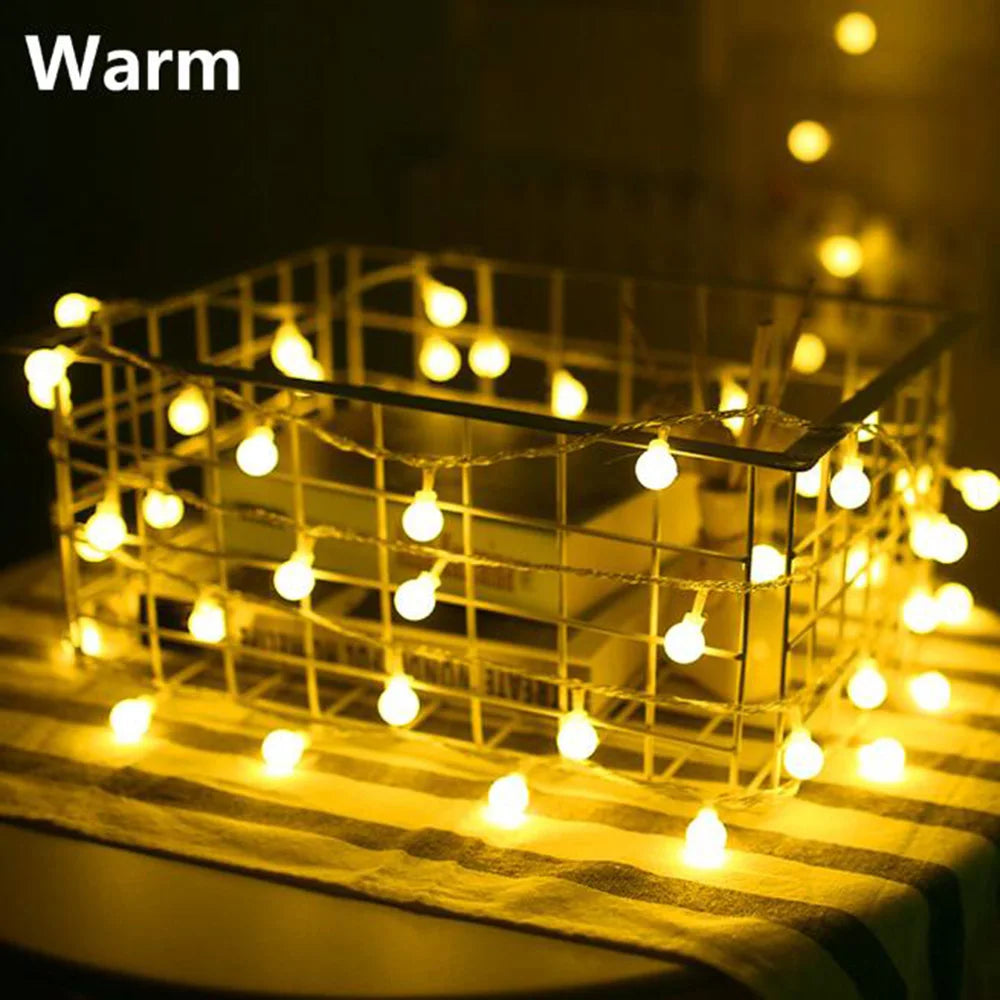 13M LED Ball String Lights – Outdoor & Indoor