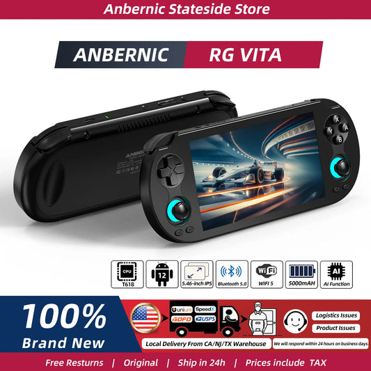 Anbernic RG VITA Retro Handheld Game Console 5.46-inch IPS Touch Screen Android 12 3GB+64GB AI Function 3D Hall Joystick 5000mAh
