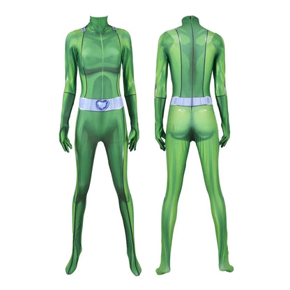 Totally Spies Cosplay Bodysuit – Clover, Samantha & Alex Halloween Jumpsuits for Adults & Kids