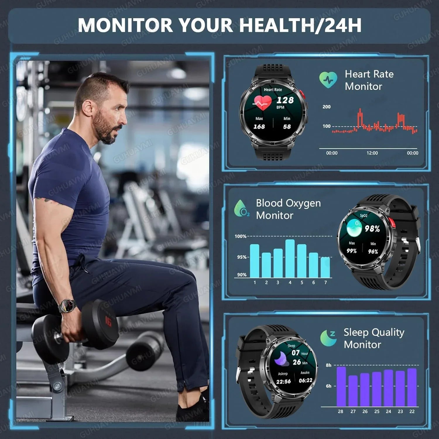 2026 New 1100mAh Big Battery Smart Watch Men Outdoor GPS Path Compass 10ATM Waterproof Bluetooth Call AMOLED HD Sport Smartwatch - Urbizia