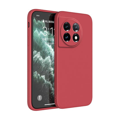 Soft Back Cover Phone Case for Oneplus 11 11R 5G Candy Color Liquid Silicone Funda Luxury Straight Edge Original Protect Housing