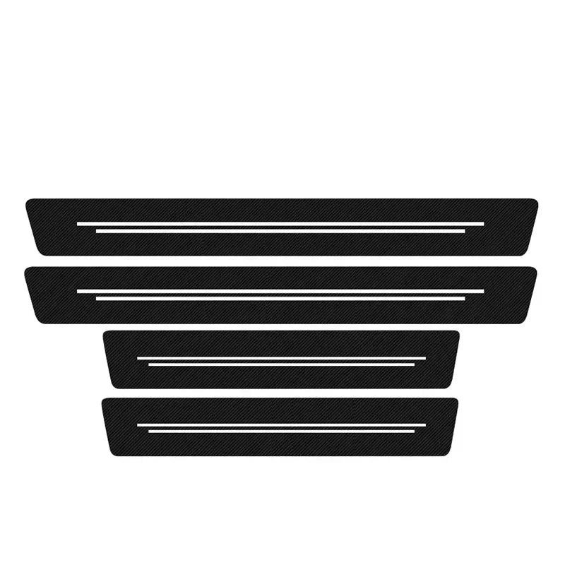 Carbon Fiber Car Door Sill Protection Strip – 4-Pack