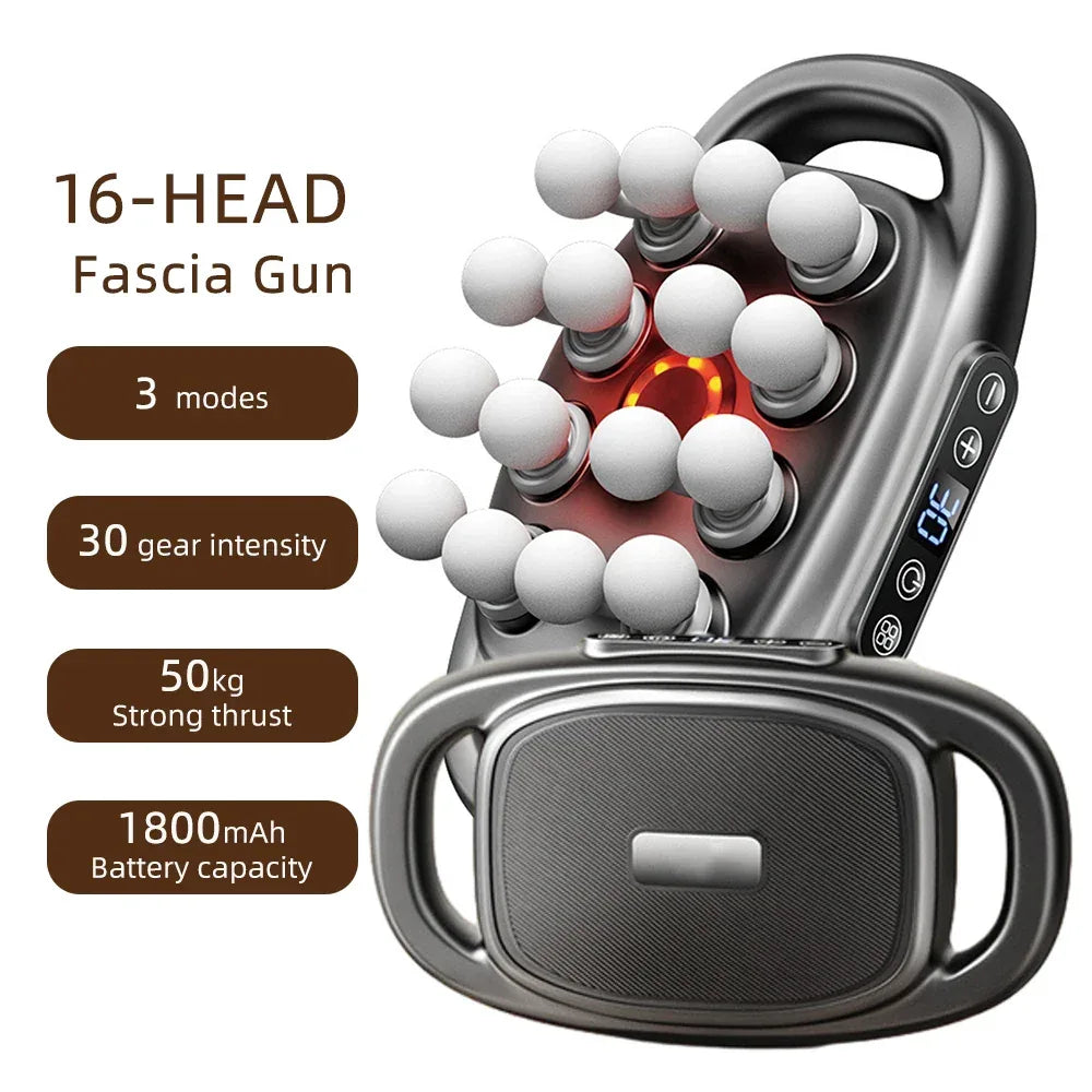 16-Head Fascia Gun High-Frequency Vibration Body Massage Gun Back and Waist Massager Neck Shoulder Massager Muscle masajeador