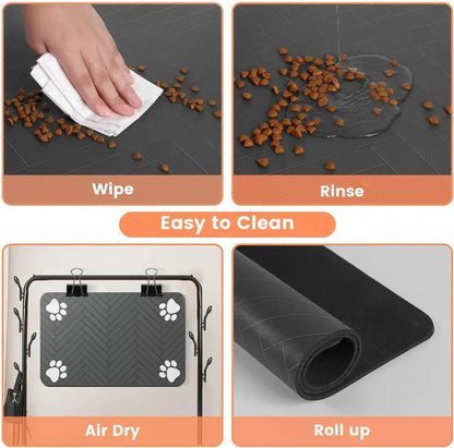 S（little kitten ）、M、L bsorbent Pet Feeding Mat, Waterproof Placemat for Dog & Cat Food & Water Bowls, Quick-Dry Rubber Backing - Urbizia
