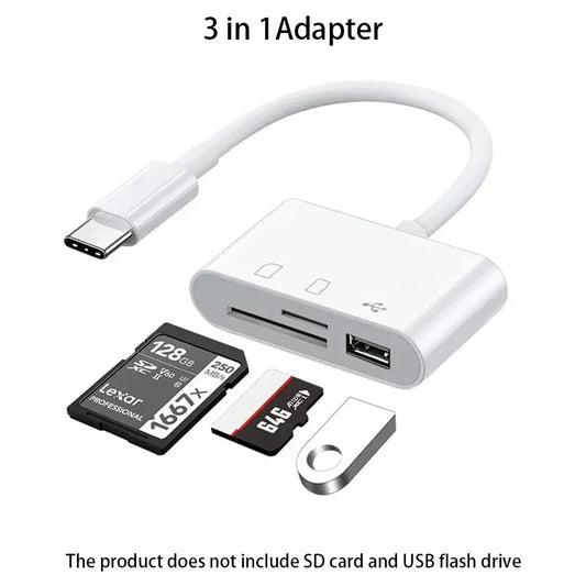 3-in-1 Type-C Card Reader OTG Adapter (TF/SD/USB)