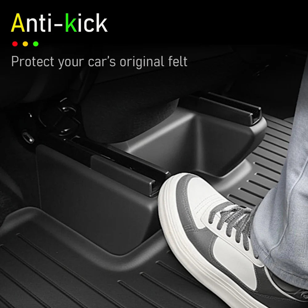 For Tesla Model Y Juniper 2025 2026 Under Seat Corner Guard Seat Slide Rail Protector Cover Anti-Kick Decor Flocking Accessories