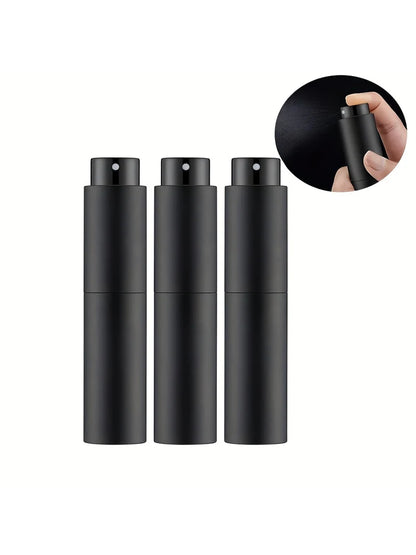 10ml Travel Perfume Sprayer, Refillable Cologne Container, Empty Dispenser Spray Bottle for Mini Sprayer Size (Black)
