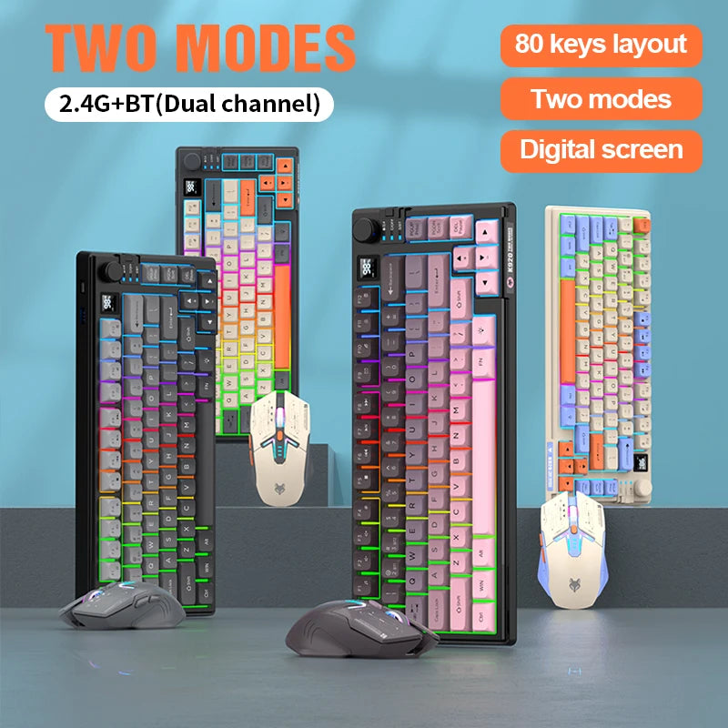 XUNSVFOX K920 Bluetooth Wireless Keyboard Mouse Set Dual Model Laptop Home Office Gaming USB Light Charging