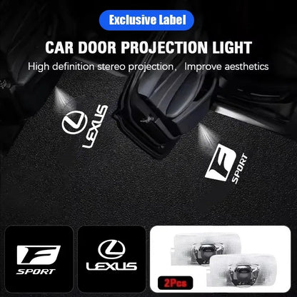 2Pcs LED Car Door Projector Logo High Definition Welcome Light For Lexus FSPORT LBX NX RX 350h 450h Plug-in Hybrid ES UX 300e