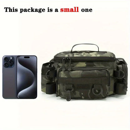 A practical fishing gear bag - canvas waist bag crossbody shoulder bag, universal travel sports bag