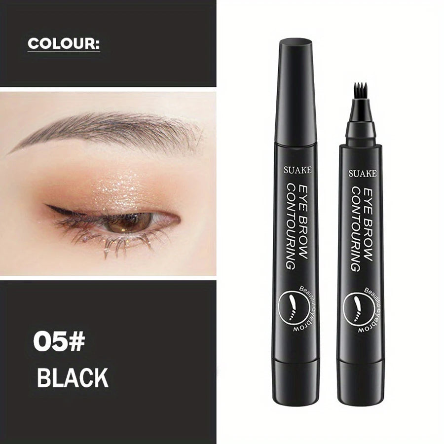 Waterproof Microblading Eyebrow Pen – 4 Split Head, 5 Colors