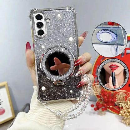 Samsung Glitter Mirror Stand Shockproof Beaded Case Cover