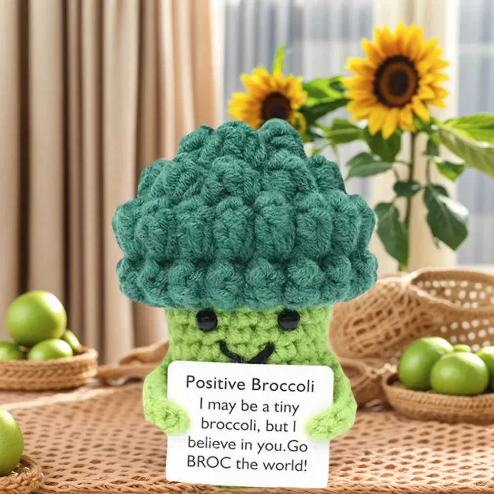 Positive Energy Crochet Doll Pocket Hug Handmade Knitted Plush Potato Plant Avocado Bee Turtle Duck Funny Emotional Support Gift - Urbizia