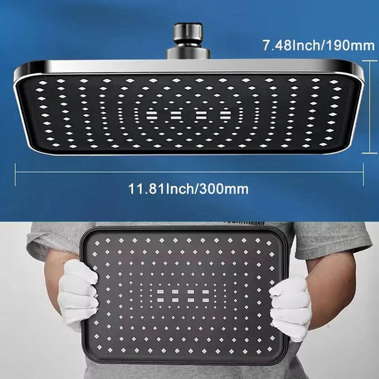 New Large Size High Pressure Overhead Rain Shower Head Large Flow Booster Rain Shower Head 360° Rotation Water Saving
