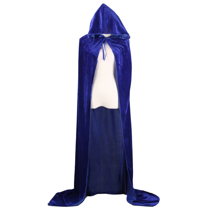 Christmas Pleuche Velvet Hooded Cloak Cape – Medieval Witch, Wicca, Vampire Halloween & Cosplay Costume