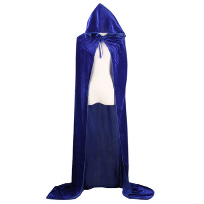 Christmas Pleuche Velvet Hooded Cloak Cape – Medieval Witch, Wicca, Vampire Halloween & Cosplay Costume