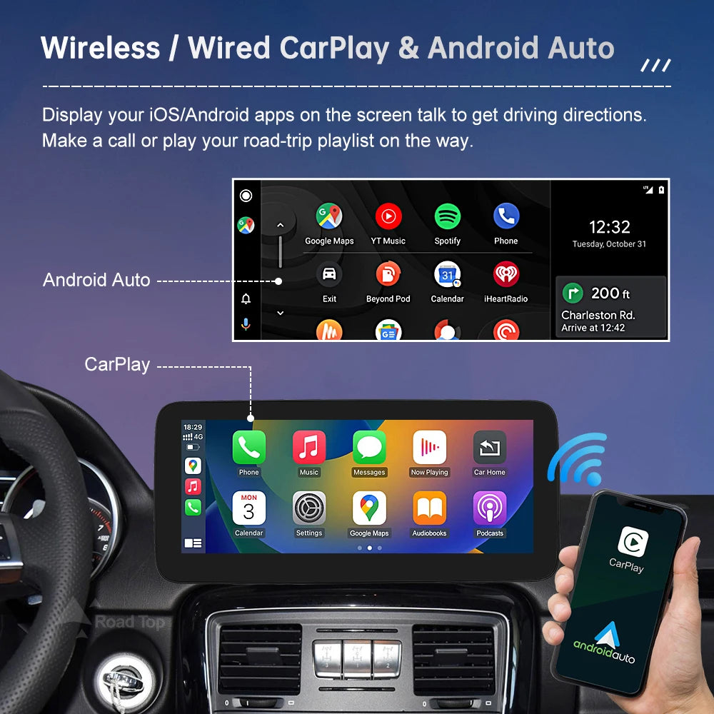 Linux Touch Screen for Mercedes Benz G Class W463 2013-2018 GPS With Wireless Carplay Android Auto Airplay Mirroring Car Radio