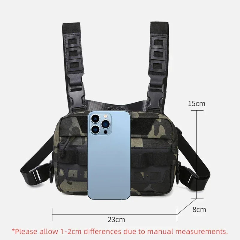 Men’s Camo Fishing Vest Chest Pack Outdoor Tackle Bag - Urbizia