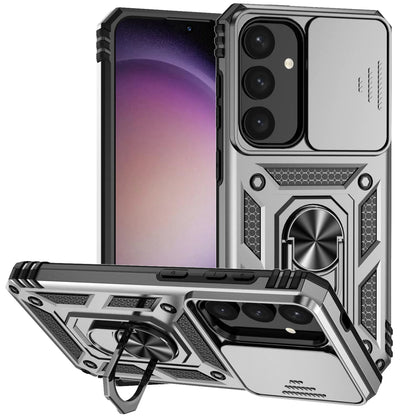 Luxury Armor Case for Samsung Galaxy S26 S25 Edge S24 S23 S22 S21 S20 S10 FE Ultra Plus Ring Holder Slide Lens Stand Phone Cover