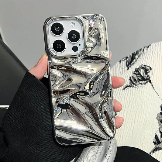 Luxury 3D Wrinkle Electroplate Case for iPhone 17–11 Series