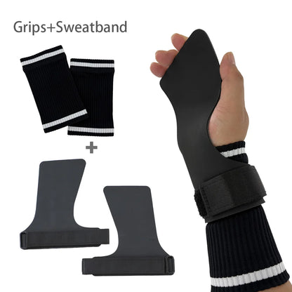 A Pair of Hypalon No-hole Hand Grips for Crossfit Pull-ups Cross Training Gymnastics WODS Weightlifting Palm Protector