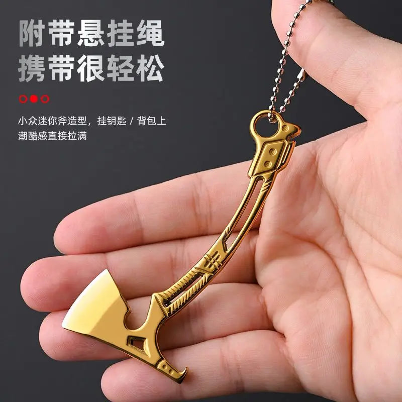Stainless Steel Mini Kitchen Knife, Mini Hatchet, Keychain Knife, Portable Multi-Functional Bottle Opener with Sharp Blade