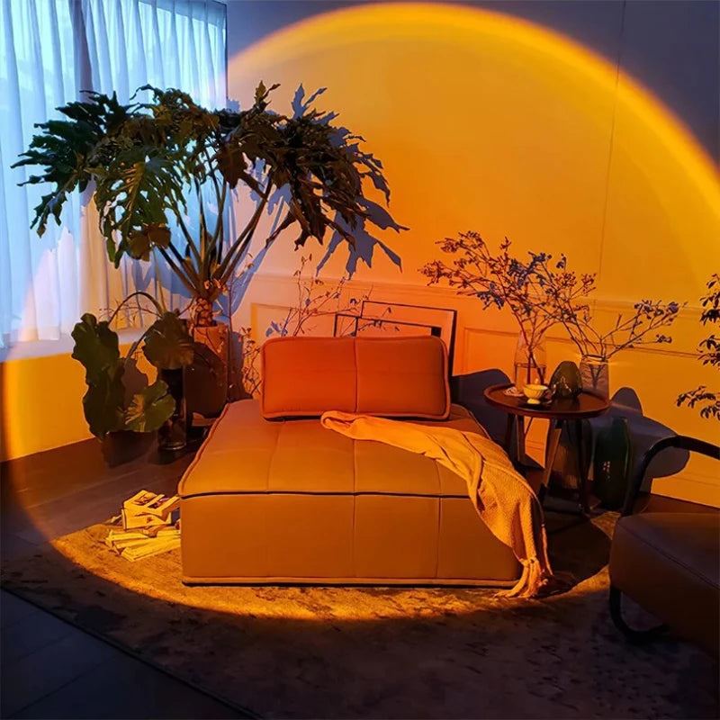 USB Sunset Lamp, Warm Ambiance Light Projector with Romantic Glow, Aesthetic Mood Lighting for Bedroom Living Room Home Decor