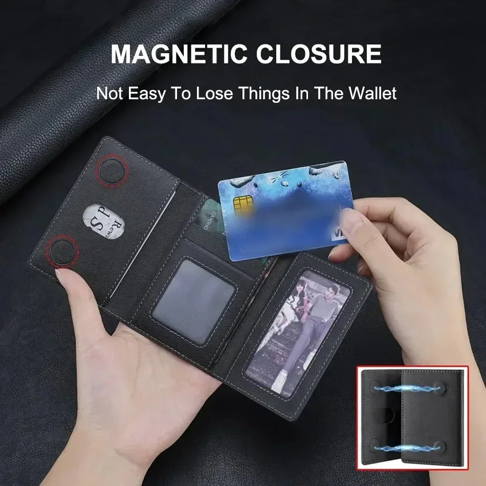 Magsafe PU Leather Card Holder for Men & Women - Stylish Magnetic Card Wallet for Phone 16/15/14/13/12 Pro Max Mini