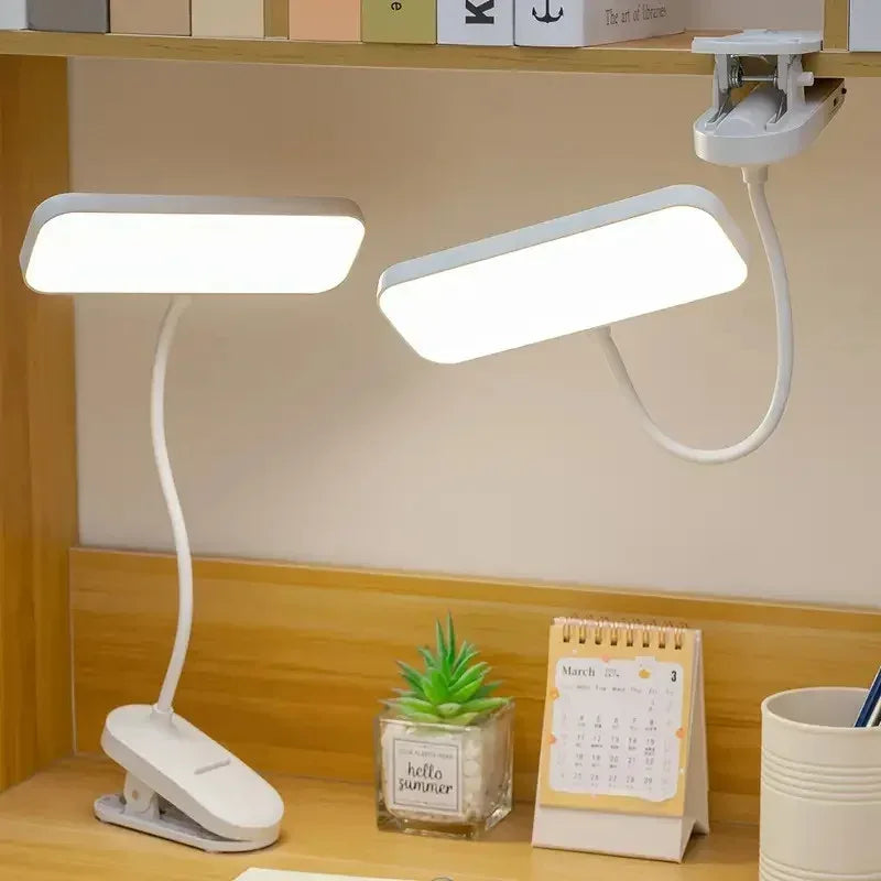 Clip-on LED USB charging desk lamp for college students, dormitory desk and bedroom reading lamp, suitable for office, study, be - Urbizia
