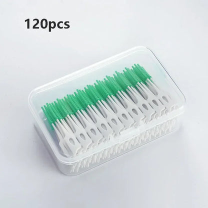 40/120pcs Interdental brush Food grade silicone clean tooth crevices Dental care box toothpicks dental odontología - Urbizia