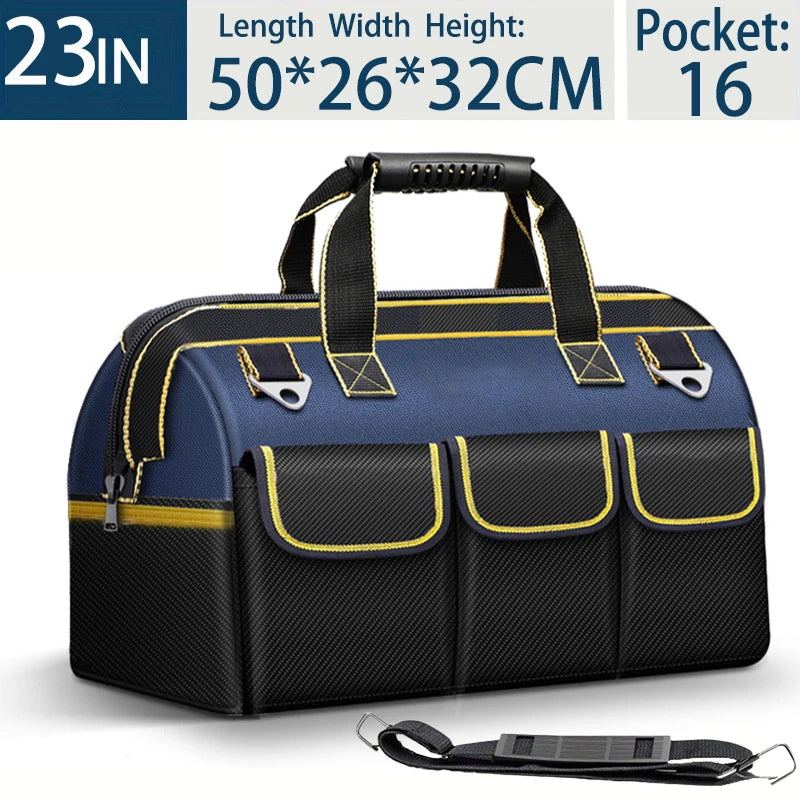 Multifunctional 13in-23inch Tool Bag Thicken Big Capacity Waterproof Wear-Resistant Toolkit MultiPocket Electrician Storage Bag