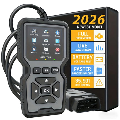 V519 Professional Obd2 Scanner - Usb-Powered Car Diagnostic Tool with Real-Time Data Stream, Full-Featured Obd Ii Testing (I/M Ready, Bod2/Eobd), Clears Engine Fault Lights, Reads/Erases Codes for Most Vehicles, Car Maintenan