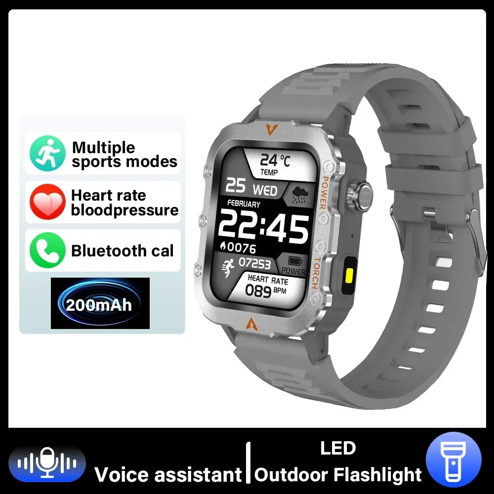 G.L Wear 2025 New Sports Smart Watch Bluetooth Talk LED Flashlight Multi-function Outdoor Sports Smart Watch for Men Women - Urbizia