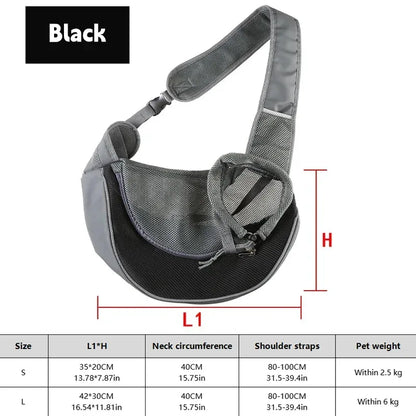 1Pc Dog out backpack,Dog Sling Carrier Breathable Mesh Travel Crossbody Bag For Puppy Cat Hiking Camping - Urbizia