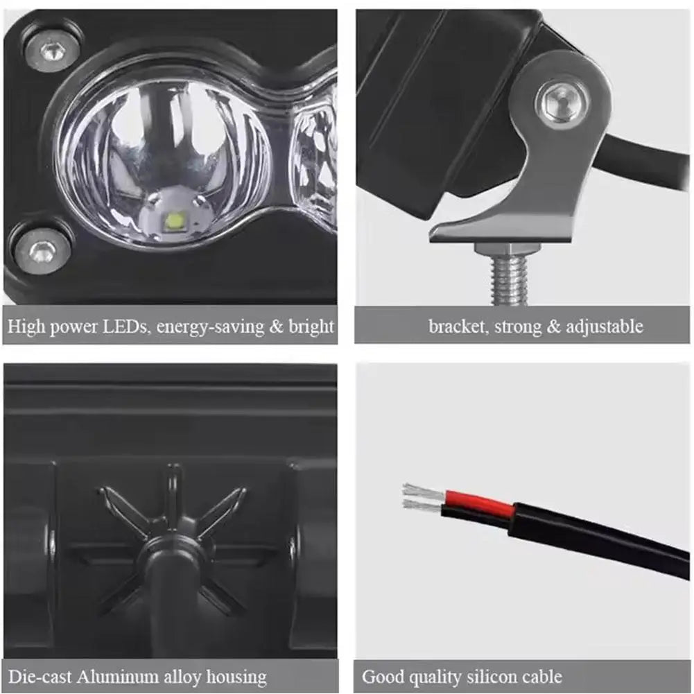 3 Inch 20W LED Work Lights Car Spotlight White Yellow LED Pod Driving Fog Lamp For Car Motorcycle Truck Luggage Rack Lamp