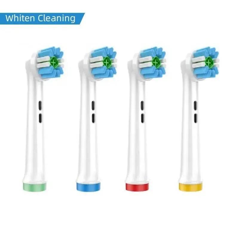 4PCS Dupont Bristle Electric Toothbrush Heads Whiten Teeth/Daily Clean/Precison Cleaning/Soft Care Teeth Function For Oral B - Urbizia