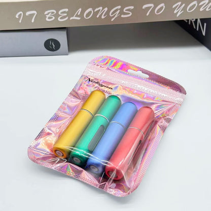 4pcs 5ml Mini Refillable Perfume Atomizer Aluminum Perfume Bottle Portable Perfume Spray Bottle Travel Parfume Mini Bottle
