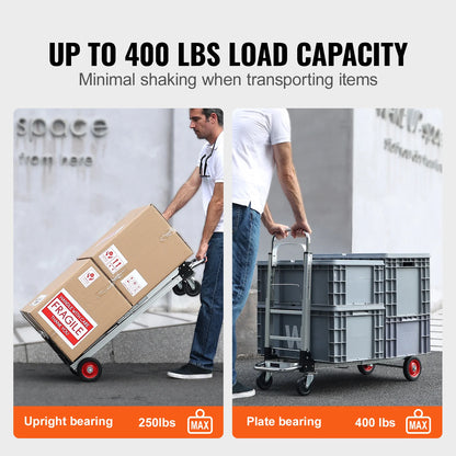 SucceBuy 400 lbs Folding Hand Truck Lightweight Dolly with Wheels Foldable Luggage Utility Cart for Warehouse Transport Moving