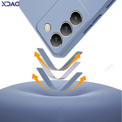 Luxury Dual Layer Cellphones Case Cover for VIVO V30 Lite V40 SE Lens Protection V30Lite V40SE Soft Square Liquid Silicone Armor