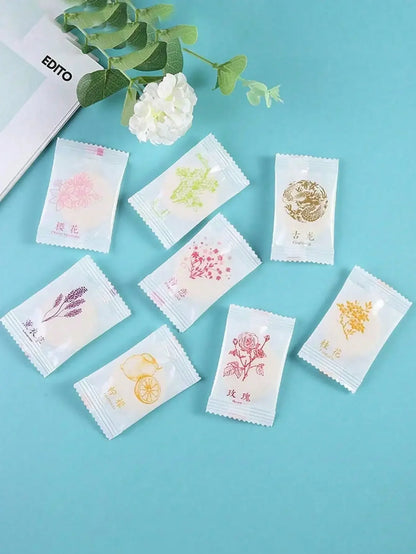 10pcs Long-Lasting Fragrant Air Fresheners, With Included Holders - Solid Color Scented Air Freshener Sheets For Home, Car, Bathroom, Bedroom, Closet And Toilet (Random Color Holders Included)