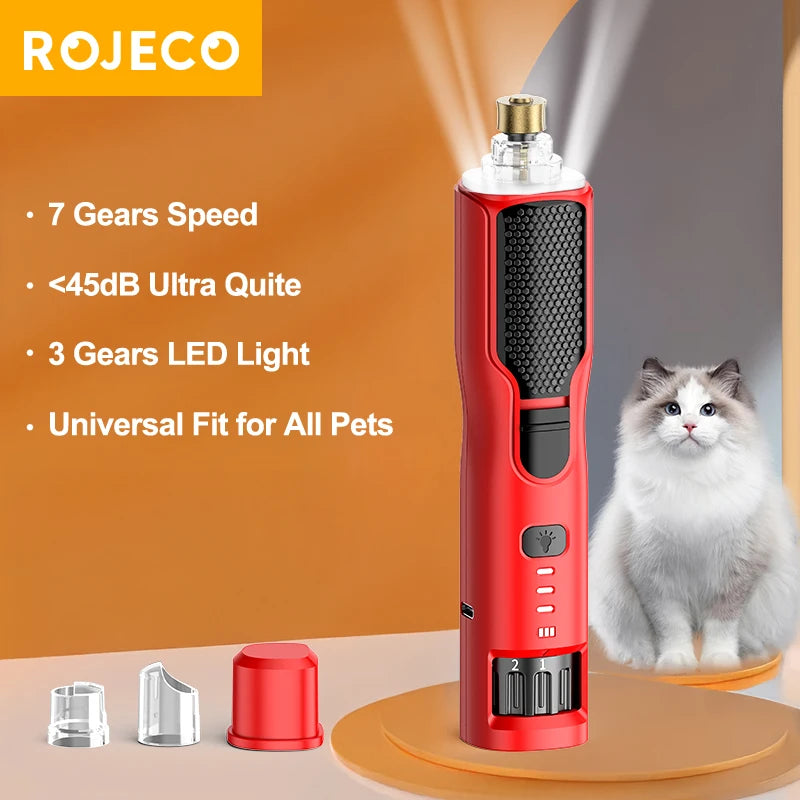 ROJECO 7-Speed Rechargeable Pet Nail Grinder